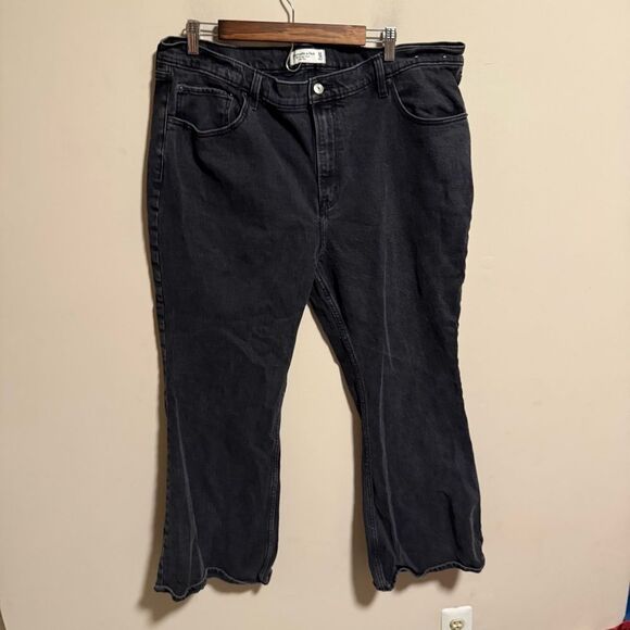 Abercrombie & Fitch High Rise Vintage Flare Jeans Black  Size 18 (34S) - Picture 2 of 3